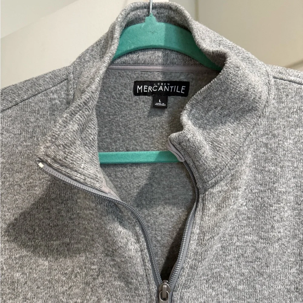 J.Crew Mercantile Men's Fleece Half-Zip Pullover, Marled Grey L